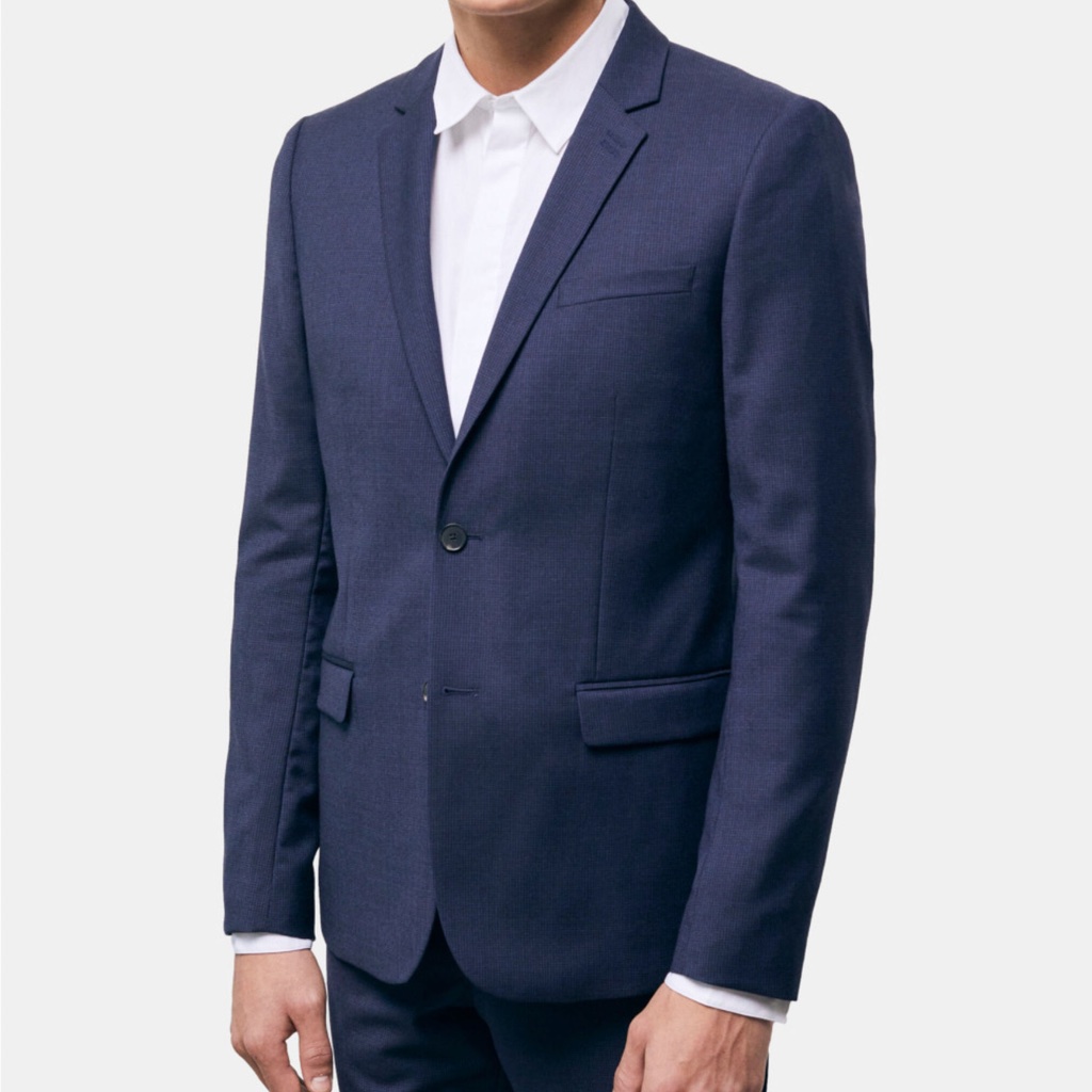 The Kooples Navy Blue Wool Suit Jacket